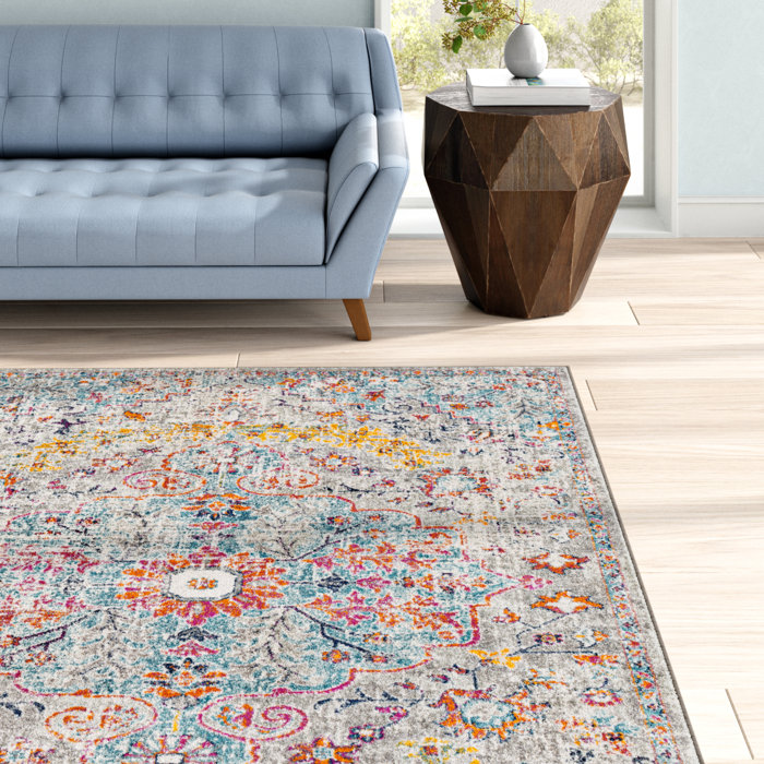 Mistana™ Hillsby Oriental Area Rug in Teal/Beige & Reviews Wayfair